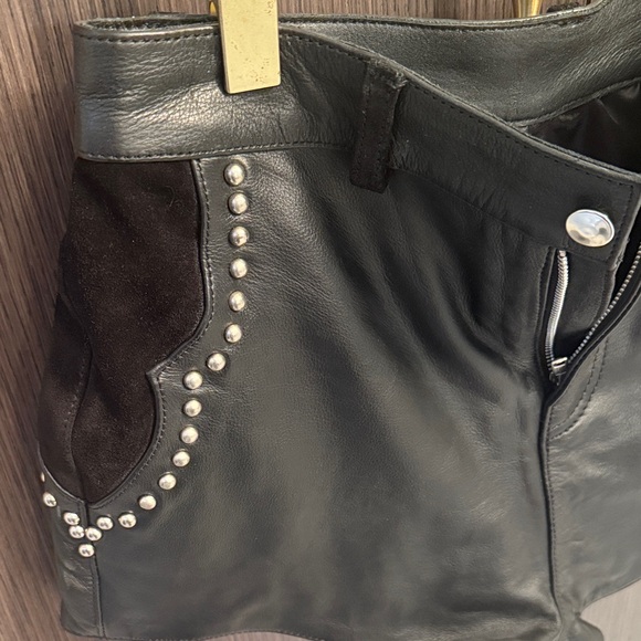 🖤 Understated Leather Studded Combo Shorts in Black 🖤NEW - Picture 6 of 16